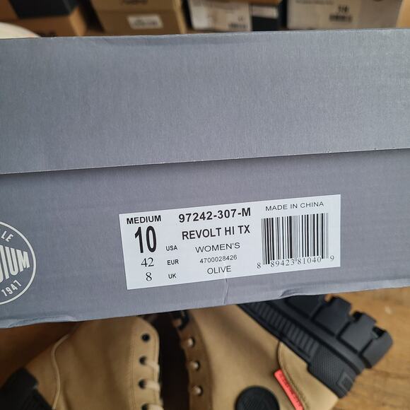 PALLADIUM Womens Revolt Hi Tx Olive Brown Sz 10 Chunky Combat Platform Boot NEW - Picture 8 of 8